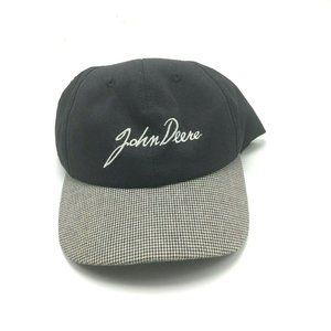 K Products John Deere Hat Cap Snapback Black Plaid Bill Agriculture Farm Farming